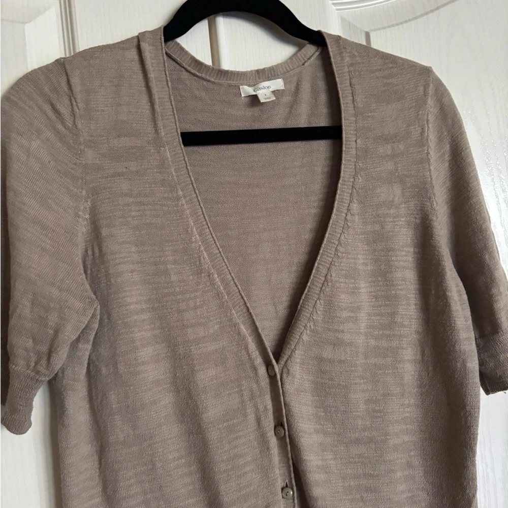 Caslon cotton short sleeve cardigan size large - Picture 4 of 7